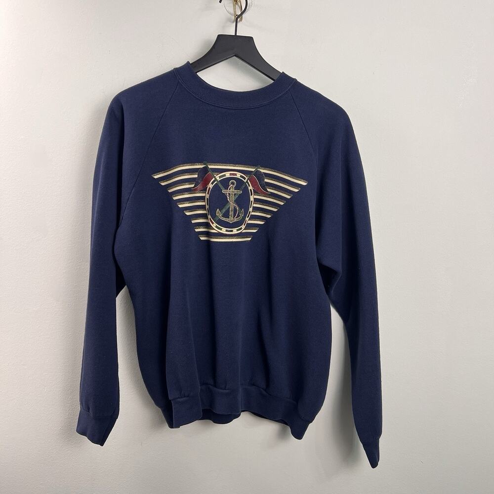 VINTAGE Nautical Boat Graphic Crewneck Sweatshirt Adult X-Large Men USA 90s